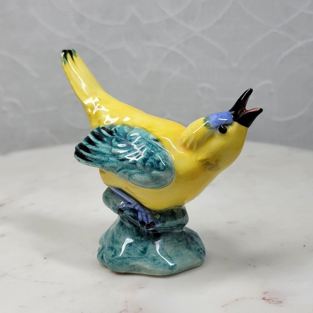Vintage Stangl Pottery Singing Bird Figurine Yellow Ceramic Hand Painted USA MCM
